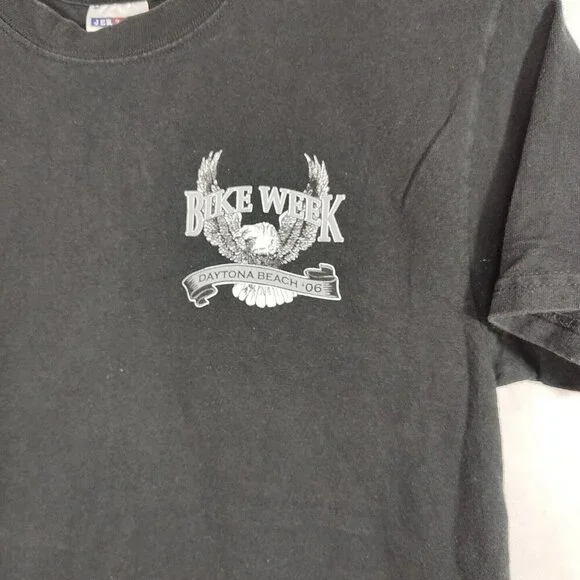 Jerzees 2006 Daytona Bike Week Motorcycle Black T-Shirt Men Women Size M - Picture 3 of 7
